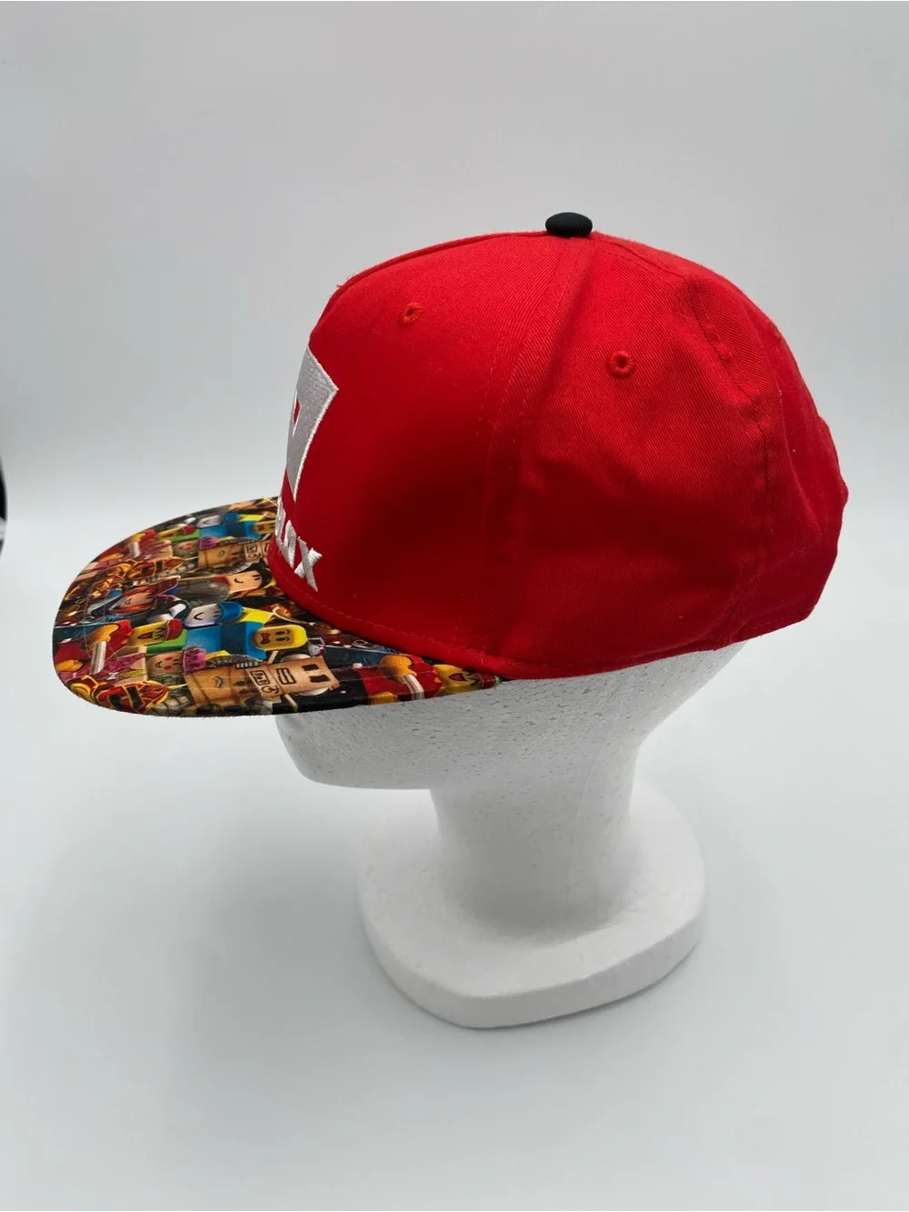 Roblox Kids Red Snapback Hat with Character Brim
